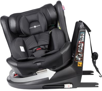 Cozy N Safe Comet+ i-Size 360 Rotating Child Car Seat 40-150cm (Jet) | ISOFix & Top Tether, Extended Rear & Forward Facing, Side Impact Protection, Adjustable Headrest, Birth to 12 Years