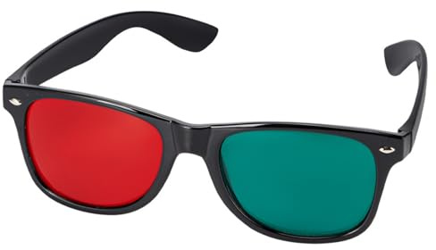 3D-Brille, schwarzer Rahmen, rot-grün, 3D-Sichtbrille für dimensionale Anaglyphen-TV-Film-DVD-Spiele und Amblyopie-Trainingsbrillen Anaglyph