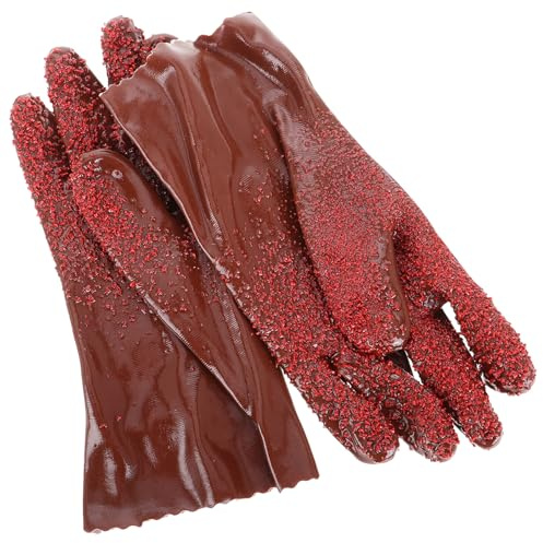 Baluue PVC Non-Slip Cleaning Gloves for Dishwashing Waterproof Abrasion Resistant Household Gloves Anti-Slip Particles for Plumbing and Drain Cleaning