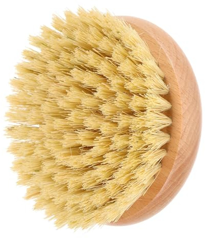 TOYANDONA Spazzola da Bagno Tonda in Sisal Manico in Ciliegio Cinese, Pratica la Pulizia Profonda e Rimozione della Pelle Morta, per Doccia e Massaggi