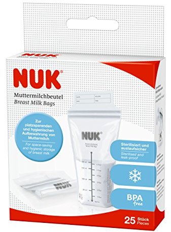NUK Breast Milk Storage Bags, 180ml Capacity, 25 Count