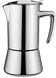 FOREVER Caffettiera Moka Inox, Miss Diamond, Caffettiera Moka per Casa, Caffettiera Portatile per Viaggio, inclusa Guarnizione in Silicone (2 Tazze)