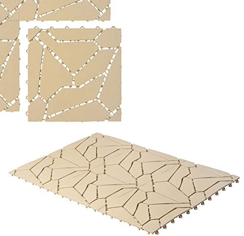 UPP Gartenplatten 30x30 cm Naturstein Optik | Wetterfester Kunststoff Bodenbelag | Klickfliesen für Balkon, Garten & Terrasse | einfach, schnell & praktisch verlegt | jederzeit erweiterbar | 24 Stück