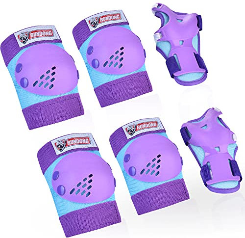 Youth/Kids Knee Pads Elbow Pad Wrist Guards Protective Gear Set for 3-15 Years Child Roller Skates Skateboard Inline Rollerblading Cycling BMX Bike Skating Scooter Riding and Other Outdoor Sports