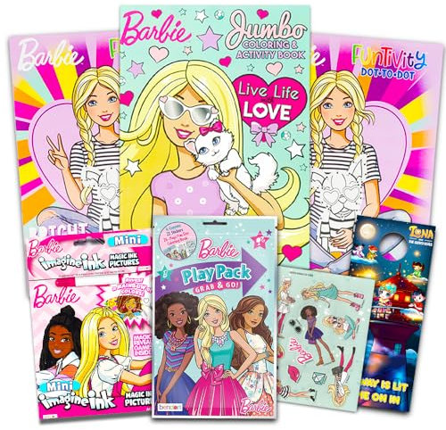 Barbie Coloring and Activity Book Super Set -- 4 Barbie Books with Over 50 Barbie Stickers (Barbie Party Pack)