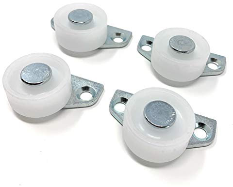 Design61 4x Bettkastenrolle Seitenrolle 30x14 mm mit harter Lauffläche Kunststoffrolle