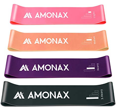 Amonax Resistance Bands Set for Women and Men, Exercise Fitness Home Gym Bands for Legs and Glutes and Arms. Yoga, Pilates Resistant Band Mini Loop Bands, Therapy Stretch Band