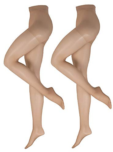 Nur Die 2er Pack Fit in Form 40 DEN starke Stützwirkung Große Größen semi-blickdichte Fein-Strumpfhose seidig mattee Optik entlastet die BeineKomfortbund Damen