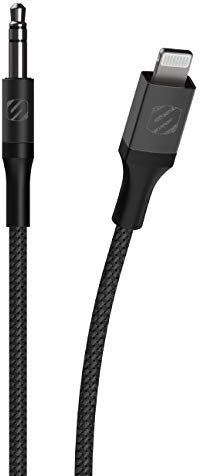 Scosche i3AUXB4SG-SP MFi Certified Hookup Premium Lightning to AUX Braided Audio Cable, 4 Feet, Space Gray
