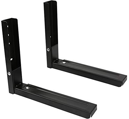 Soporte universal de montaje en pared para microondas, paquete de 2 unidades de soporte elástico plegable para horno, soporte resistente para microondas para parrilla/cafetera, carga máxima de 100