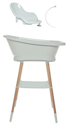 Bebe-jou Set Sense Bañera Led + Soporte Sense + Hamaca de Baño Sky Green + Tubo Desagüe