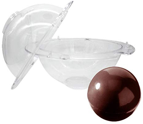 Moldes grandes de policarbonato de bola 3D para chocolate, dulces y dulces, molde para hacer gelatina, molde transparente para hornear, bandeja para hornear chocolate y chocolate, bandeja para hornear