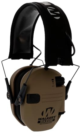 Walker's Razor Rechargeable Muff - FDE Full dynamic range HD Speakers for clear and balanced sound, Sound activated compression | Full-range HD speakers, Omnidirectional microphones