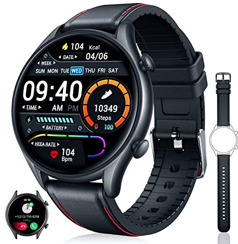 Smartwatch Uomo Chiamata Bluetooth e Risposta Vivavoce - Orologio Fitness con Contapassi Cardiofrequenzimetro da Polso Pressione Sanguigna Calorie Impermeabile Smart Watch Uomo per Android iPhone