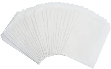 FOCCIUP Kleine flache Papiertüten, halbtransparent, Pergamin, gewachst, für Partygeschenke, 100 Stück