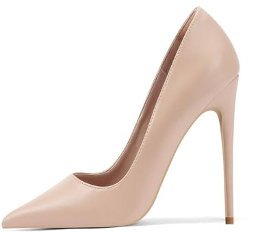 Zhabtuc Scarpe da Donna, Punta a Punta, Tacco Alto 12 cm, Stiletto da Party, Pumps con Superficie Opaca