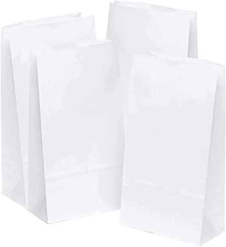 VIVIIHOO Papiertüte 50 weiß 16x30x10 cm Geschenktüte Kraftpapier Basteln DIY Bodenbeutel Süßigkeiten Geschenkverpackung Tasche Urlaub Geburtstagsfeier Kraftpapier