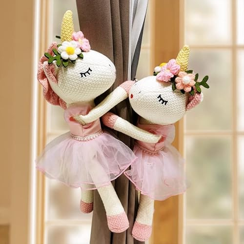 NC Vorhang-Raffhalter Cartoon-Tier, Plüsch, Rosa, 2 Stück, 30 cm, Fensterdekorationen