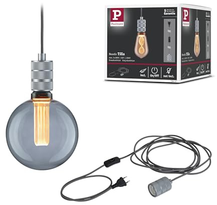 Paulmann 78437 Pendelleuchte Neordic Pendelleuchte Tilla inkl. Stecker ohne Leuchtmittel max. 20 Watt Hängeleuchte Alu Metall E27