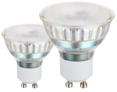 Eglo LED GU10 set di 2 lampadine, 2 spot con riflettore 3 Watt ciascuno (equivalente a 24 Watt), 240 Lumen, illuminante bianco caldo, 3000k, lampadina Ø 5 cm
