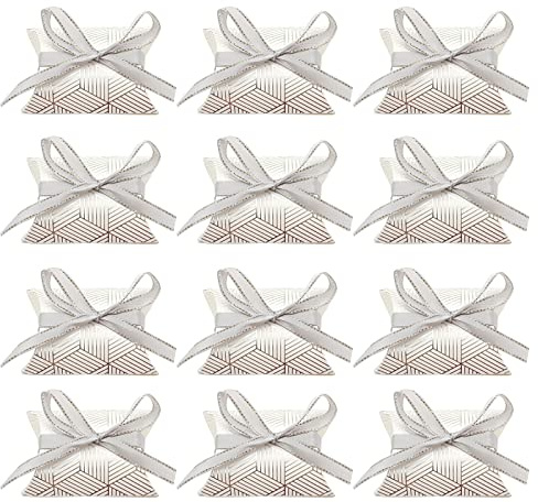 50 Piezas Caja Papel Almohada, Cajas Almohada Caramelo, Caja Regalo Almohada Papel con Cintas Doradas, para Caja de Regalo de Cumpleaños Festivo de Boda de Chocolate