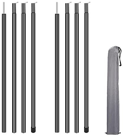 Vordachstangen Set 2 Teile/Satz Aluminiumlegierung Stange Zeltstange Ersatz Zubehör Verstellbare Stangen Sonnensegel Baldachin Zubehör Zelt Stützstangen