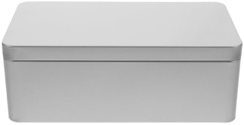 DOITOOL Leere Metalldosen Mit Deckel Weißblech Silberfarben Rechteckige Aufbewahrungsbehälter Süßigkeitendosen Geschenkkartenhalter Keksdosen Für Leckereien Kerzen Gastgeschenke