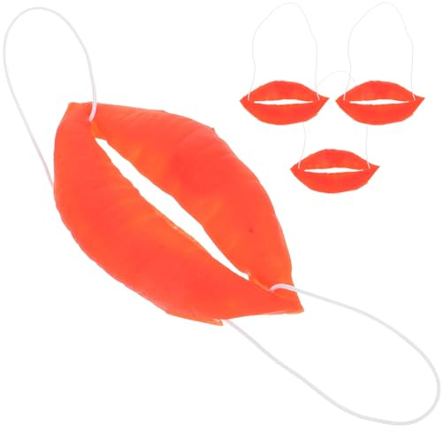 COHEALI 4 Stück Halloween Wurst Mund Requisiten Große Rote Lippen Lustige Cosplay Party Zubehör Für Karneval Maskerade