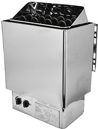 6KW 220V Electric Sauna Heater Stainless Steel Sauna Heating Stove with Internal Controller, Wet and Dry Bath Sauna Box Sauna Room Equipment for Home Hotel Spa Shower Steam Room