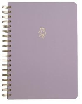 Papier Spiral Notebook - Purple, 176mm x 250mm, 180 Tearaway Pages | Quality, 22mm Brass Wire | 800gsm Textured Cover | Ideal for Journaling, Notes, Gift | Ships Next Day
