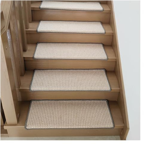 Treppenteppich Stufenmatten Innen Rechteckig,Treppenstufen Matten Anti-Rutsch Treppenteppich Selbstklebend,Teppichfliesen Weich Treppen-Teppich-Tritte für Holzstufen,Teppich Treppenstufen Waschbare (