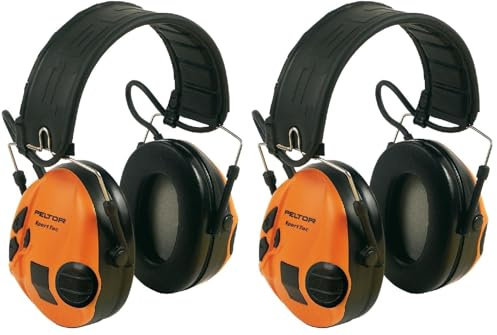3M PELTOR SportTac Gehörschutz grün - Intelligente Ohrschützer mit aktiver Schalldämmung speziell für Jäger und Sportschützen - Dynamische Geräusch-Regelung - SNR 26dB, inkl Wechselschalen Orange