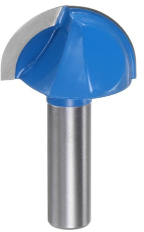 sourcing map Router Bit Core Box 1/2 Shank 1-1/2 Inch Cutting Dia. Round Nose Router Bit 2 Flutes Carbide Cove Box Cutter for Carpentry Woodworking Milling Cutter Tool