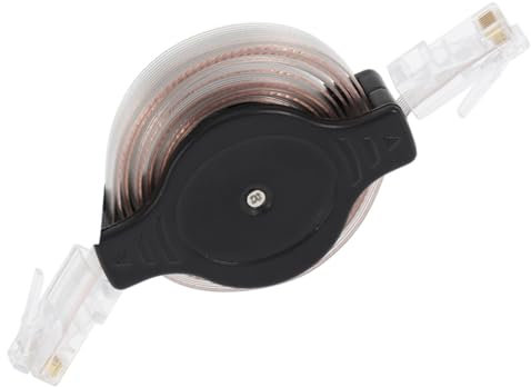 Veemoon Portable Mini 1.5m Retractable Ethernet Cable Telescopic Network Cord Lightweight Black Cable for Travel