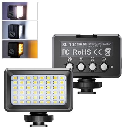 Andoer Unterwasserlicht für Unterwasserlicht, wasserdicht, LED, 2700 K-9000 K, Mini-Videolicht, wasserdicht, bis 40 m, für Action-Cam für Unterwasser-Fotografie