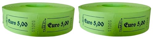 TAMLED Bonrolle 5,00 € 2x 1000 Abrisse perforiert fortlaufend nummeriert