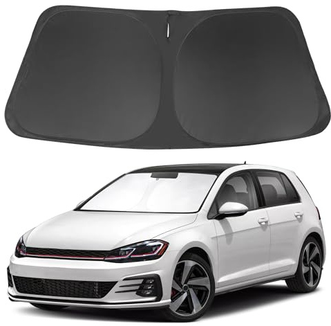 Windshield Sunshade Car Windshield Sun Shade Compatible with 2015-2021 Volkswagen Golf GTI e-Golf VW Golf R 4 Door Hatchback Accessories Sunshade Sun Visor Protector Keeps Car Cool