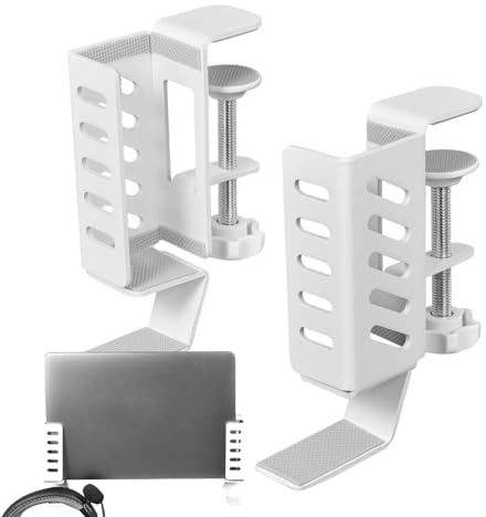 MLqkpwy Soporte para ordenador portátil para escritorio lateral, soporte para ordenador portátil vertical lateral | Organizador de escritorio lateral ajustable sin perforación para ordenador portátil