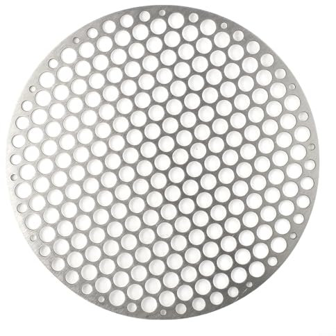 Zoegneer Edelstahl-Grill, rund, Grill-Netz, Grillmatte für Camping, Grillen, Outdoor, Picknick, Werkzeug (20 cm)
