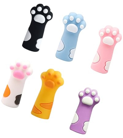 6 tapas de silicona para lápices, protectores de punta de lápiz de animales, garra de gatos, tapas de lápices de madera, soportes extensores para estudiantes