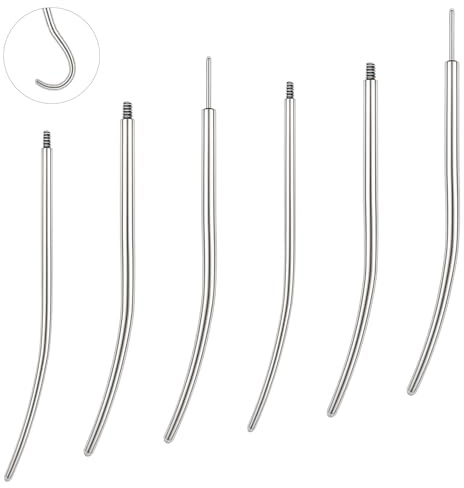 BodyAce 16G 18G 20G Piercing Tapers Kann Beliebig Gebogen Werden, Gewindefreier Stretching Kit Anschrauben Assistant Tool, Piercing Insertion Pin für Ohr/Nase/Lippe