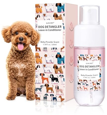 Spray districante per cani, balsamo districante senza risciacquo e spray per eliminare i nodi per cani, profumo di talco per bambini, formula professionale per toelettatura contiene olio di cocco e