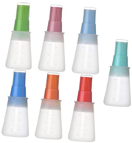 7pcs Silicone Oil Brush Bottles Heat Resistant Basting Set