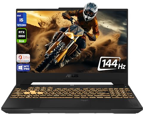 ASUS TUF F15 Gaming Laptop, Intel i5-12500H, 32 GB DDR4 RAM, 2 TB PCle SSD, 15.6 FHD (1920x1080) 144Hz Display, Nvidia G-Force RTX 3050, 1-Zone RGB Keyboard, W11 Pro, Office, Mecha Gray