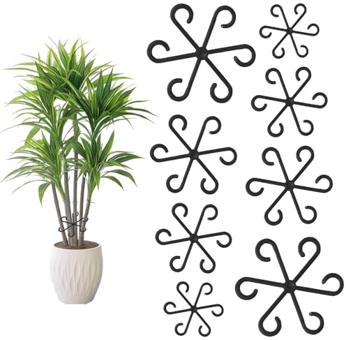 LUMOOM 8 supporti per piante, supporto per piante e piante rampicanti, anello di supporto per Monstera e piante rampicanti, clip per piante da giardino, diverse misure (nero)