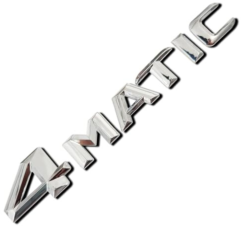 MCK Auto - 4Matic - Emblema para maletero trasero, color plateado brillante, modificación de afinación para Clase C, Clase E, Clase S, Clase A, GLA GLB