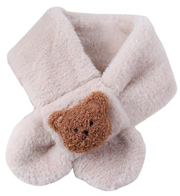 Storage Bag Écharpe chaude pour enfants Motif ours en peluche Longue écharpe coupe-vent Foulard tour de cou décontracté pour activités en plein air Mignonne écharpe