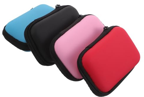 SHINEOFI 4pcs EVA Zipper Organizer Case for Playing Cards Jewelry Cables Earphone Storage Bag Portable Compact Card Holder for Travel and Outdoor Use