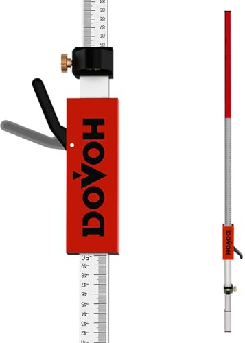 DOVOH FT/CM Grade Rod for Laser Level, with Quick-Release Slider for Laser Receiver, 2.4m/7.9ft Adjustable Length Aluminum Laser Level Stick, DP2400