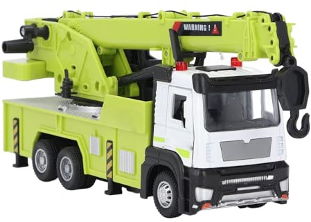 SIXRUN Giocattolo per Gru da Cantiere, Braccio Estensibile Realistico, Luce Sonora per Bambini, Giochi Al Coperto e All'aperto, Modello di Camion da Costruzione in Lega per Ragazzi e Ragazze, 8,7 X
